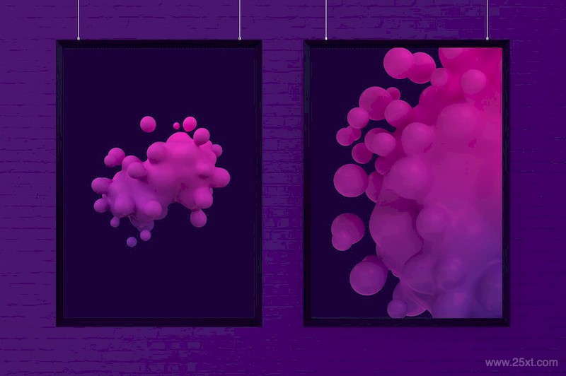 Abstract 3D Render Of Metaball - Pink And Purple-5.jpg