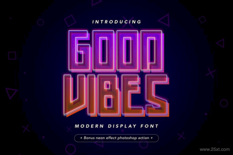 Good Vibes - Modern Neon Display Font-1.jpg
