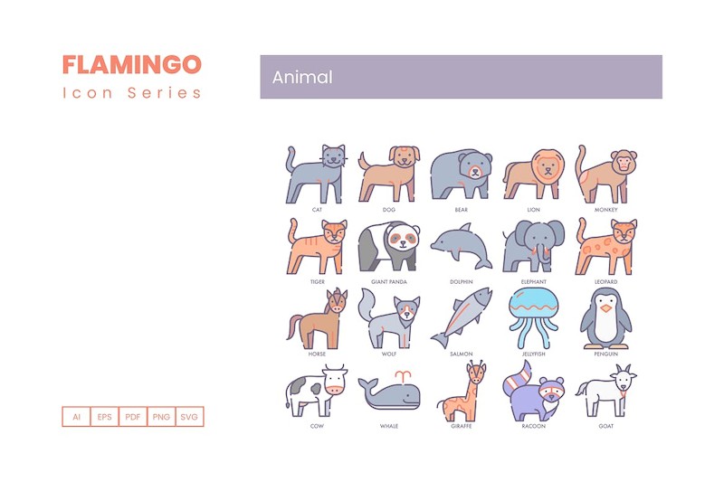 100 Animal Icons - Flamingo Series-3.jpg