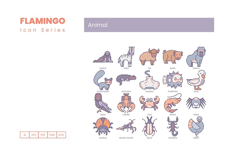 100 Animal Icons - Flamingo Series-2.jpg