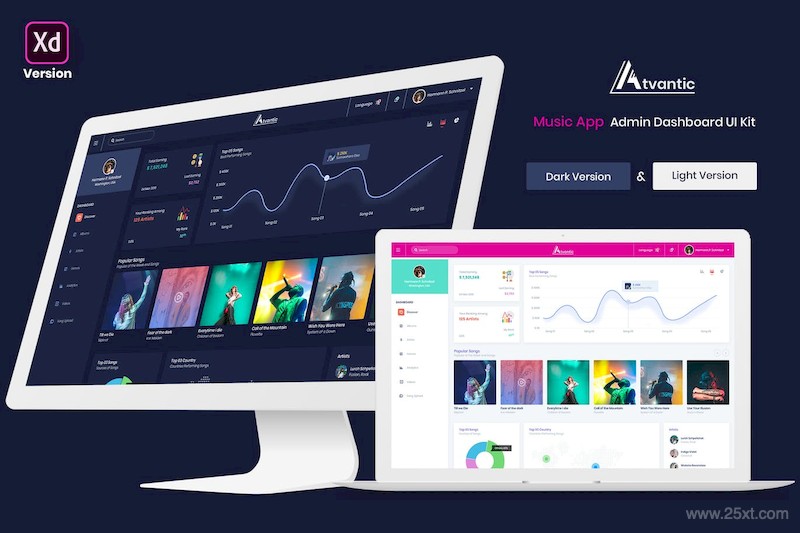 Atvantic-Music App Admin Dashboard UI Kit (XD)-6.jpg