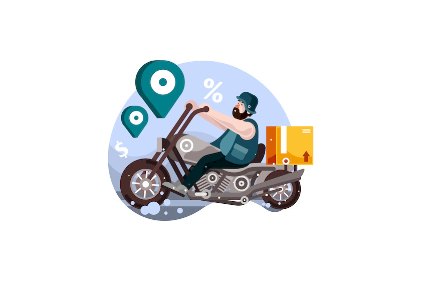 Motorcycle Delivery Service Vector Illustration.jpg