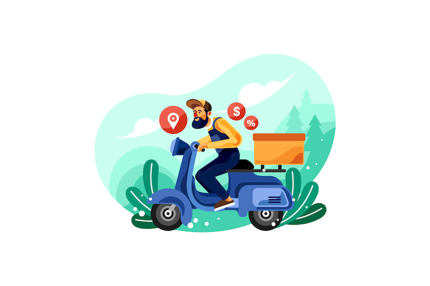 Courier Service Motorbike Delivery Illustration.jpg