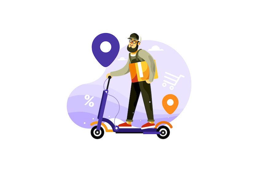 Delivery Courier Riding Electric Scooter.jpg