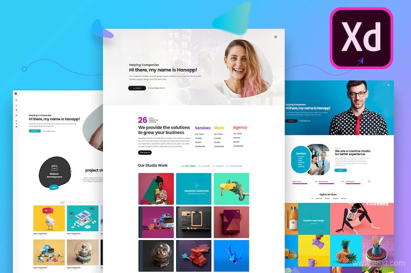 Creative Multiple Resume Website Adobe XD Template.jpg