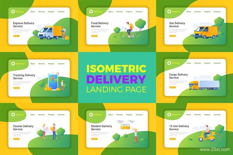 Delivery Flat style Landing Page-3.jpg