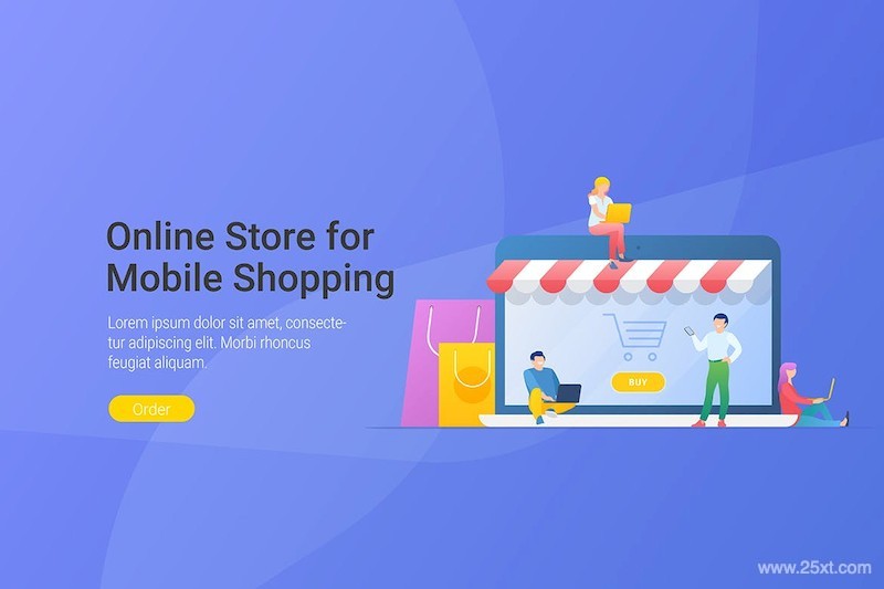 Mobile Shopping Online Vector Design Templates-3.jpg