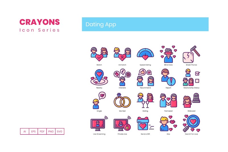 60 Dating App Icons - Crayon Series-4.jpg