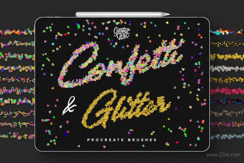 Confetti and Glitter Procreate Brushes Pack 4.jpg