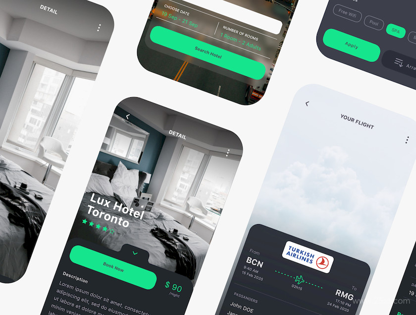 Vesta Dark Travel Booking App UI Kit 5.jpg