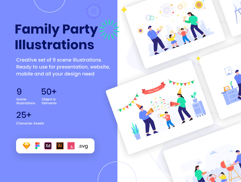 Family Party Illustrations KIT 1.jpg