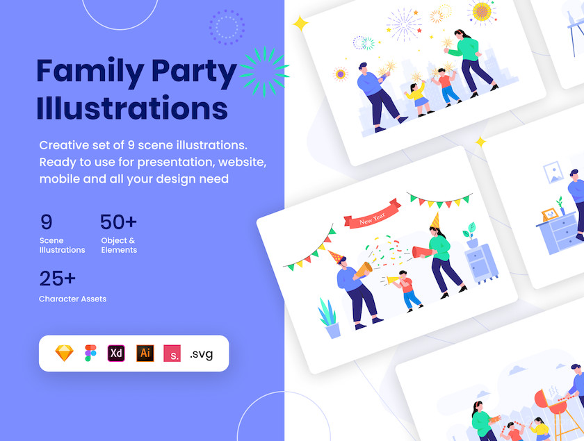 Family Party Illustrations KIT 1.jpg