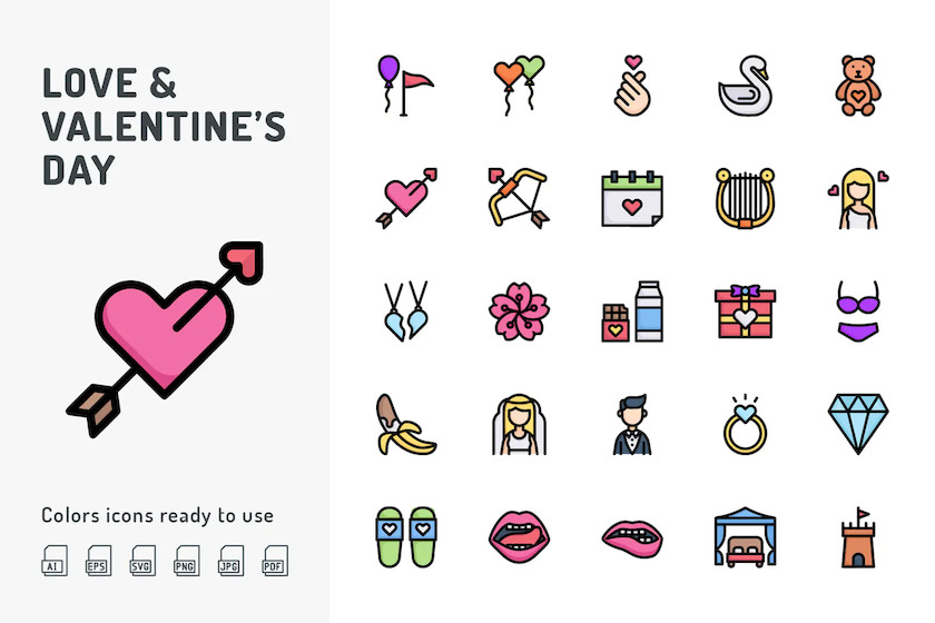 Love & Valentine's Day Color Icons 3.jpg