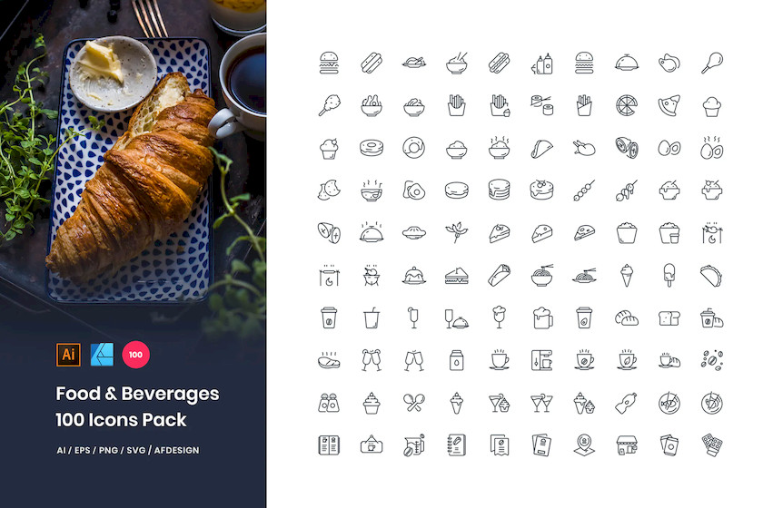 Food & Beverages 100 Set Icons Pack.jpg