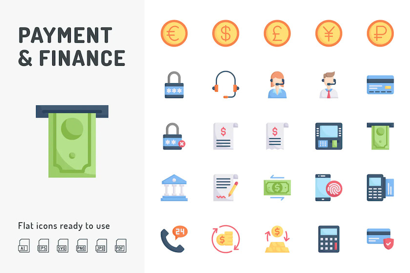 Payment & Finance Flat Icons 1.jpg