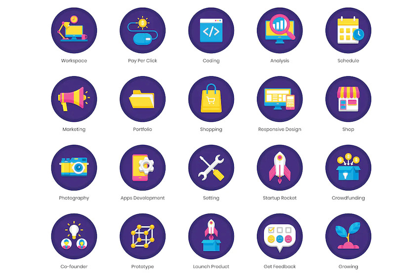 90 Startup Flat Icons - Orchid Series 7.jpg