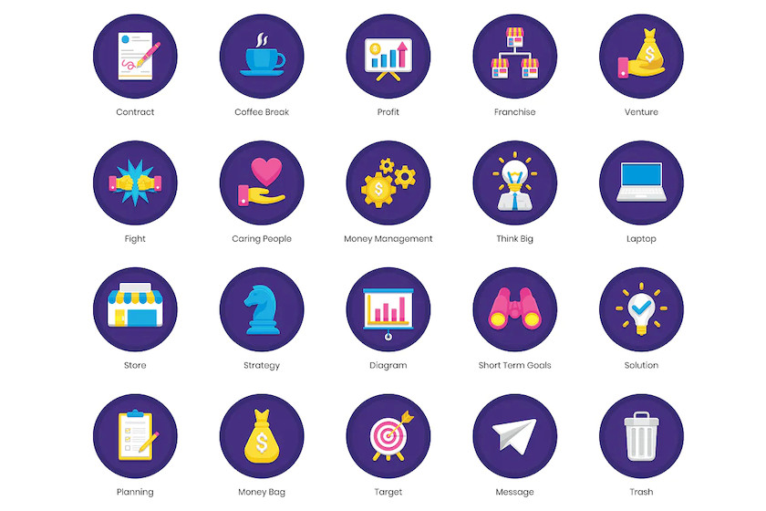 90 Startup Flat Icons - Orchid Series 4.jpg