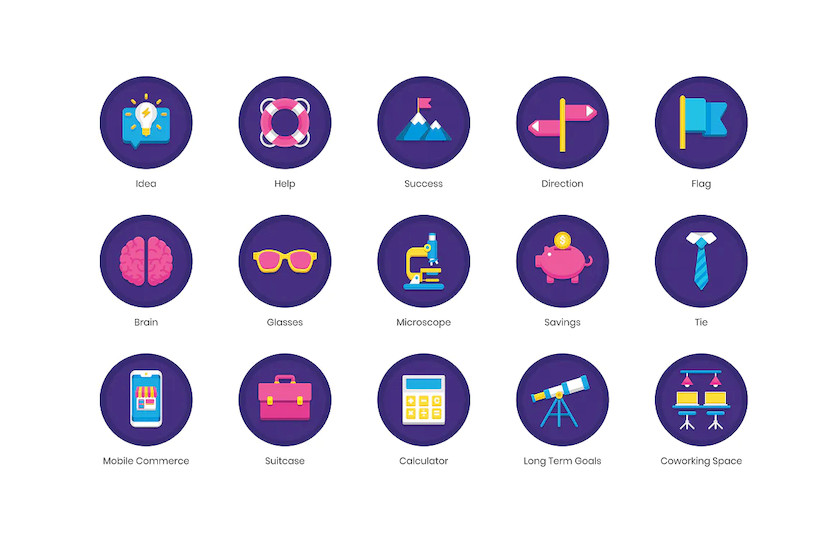 90 Startup Flat Icons - Orchid Series 6.jpg