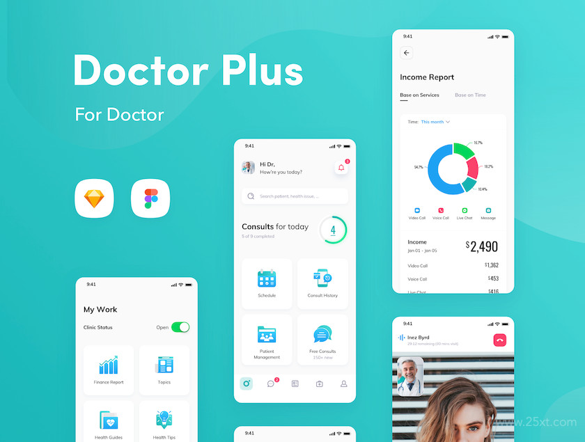 Doctor Plus - For Doctor iOS UI Kit 1.jpg