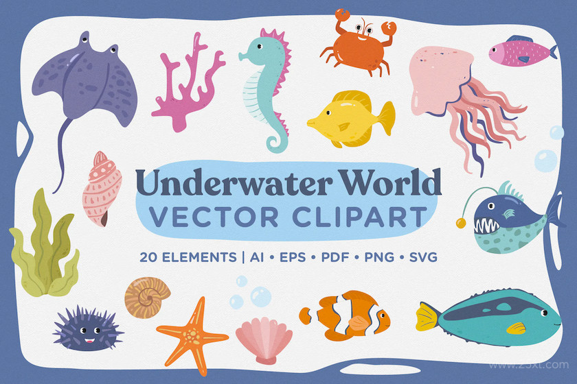 Underwater World Vector Clipart Pack 4.jpg