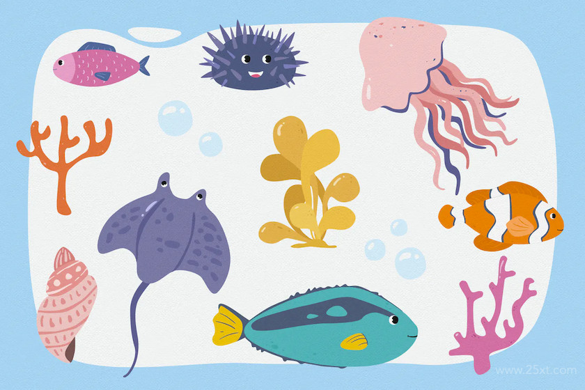 Underwater World Vector Clipart Pack 3.jpg