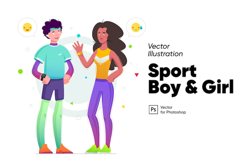 Sport Boy and Girl Vector Characters.jpg