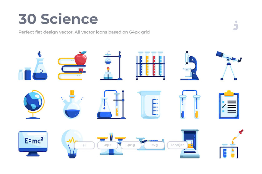 30 Science Icons - Flat 2.jpg