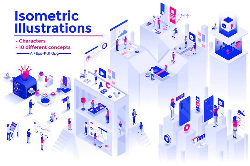Modern flat design isometric illustration kit 2.jpg