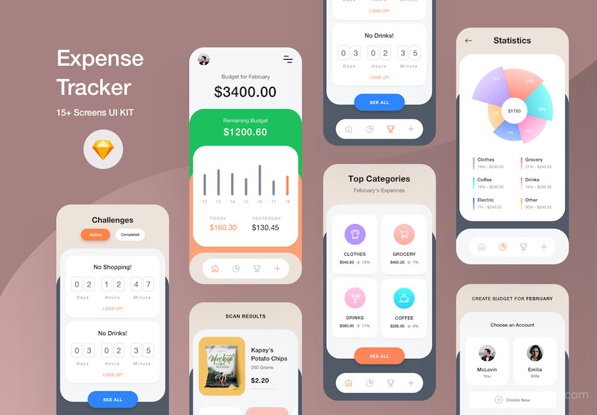 Expense Tracker - Financial iOS App UI KIT 7.jpg