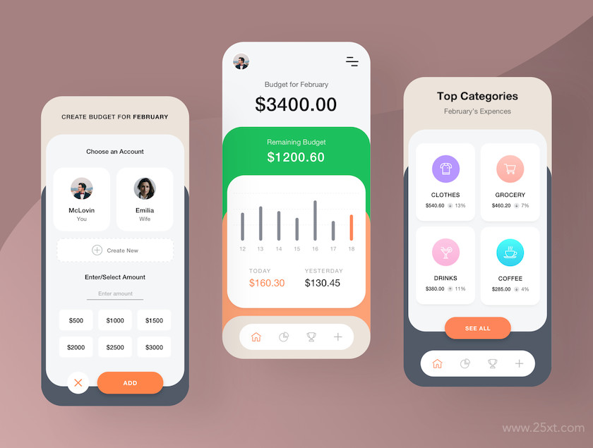 Expense Tracker - Financial iOS App UI KIT 1.jpg