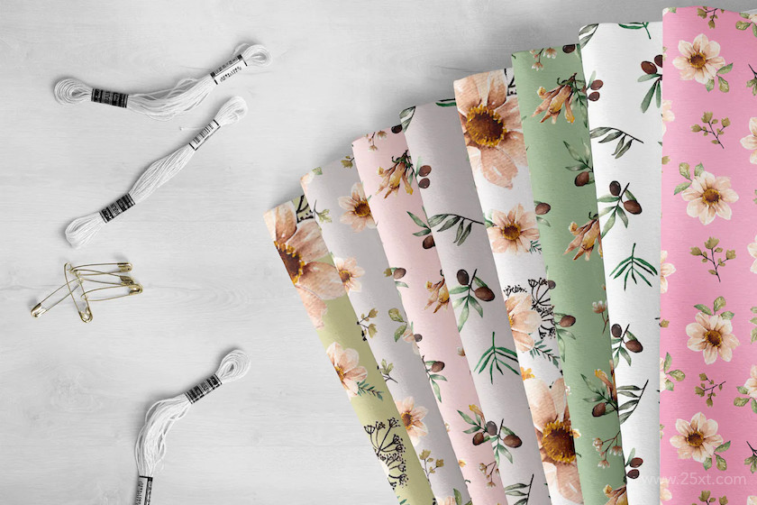  Floral Botanical Watercolor Set 1.jpg