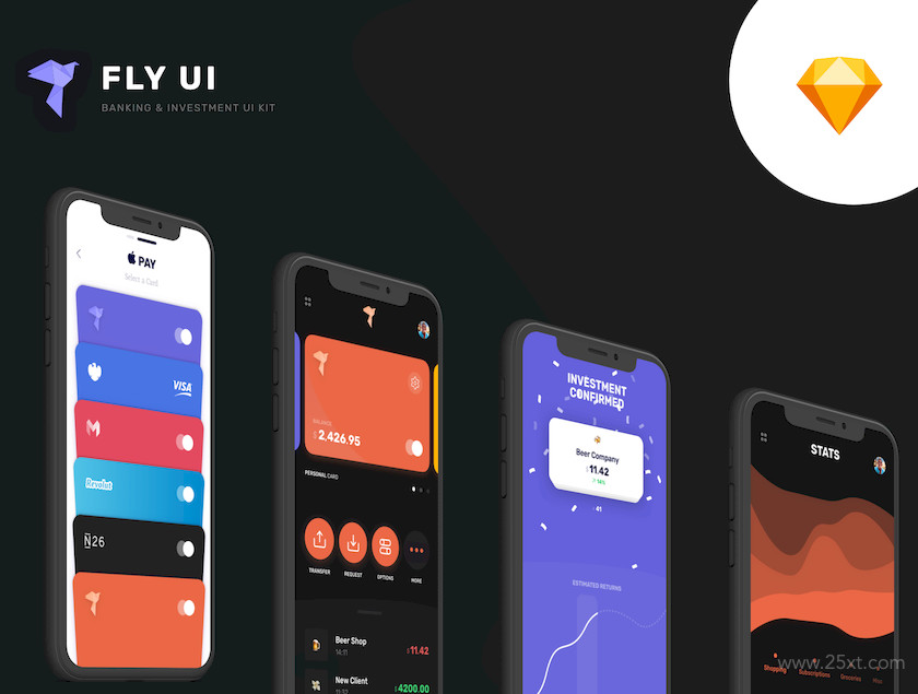 Fly - Banking Investment Mobile UI Kit1.jpg