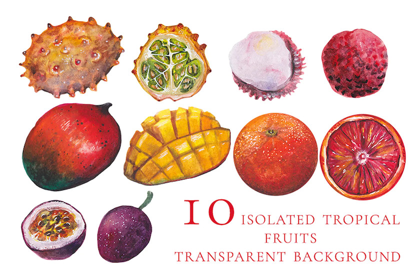 10 isolated watercolor tropical fruits 1.jpg