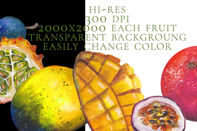10 isolated watercolor tropical fruits 2.jpg