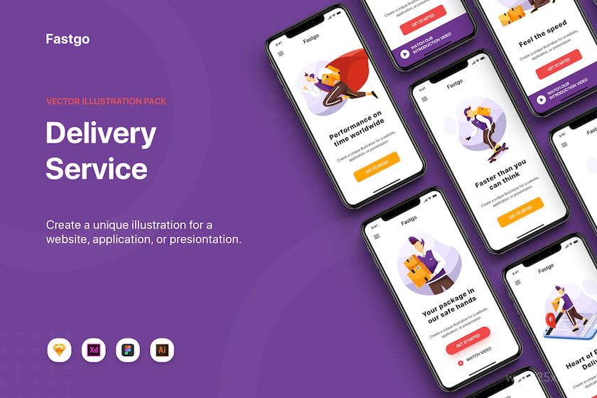 FASTGO - Delivery Service UI Kit.jpg