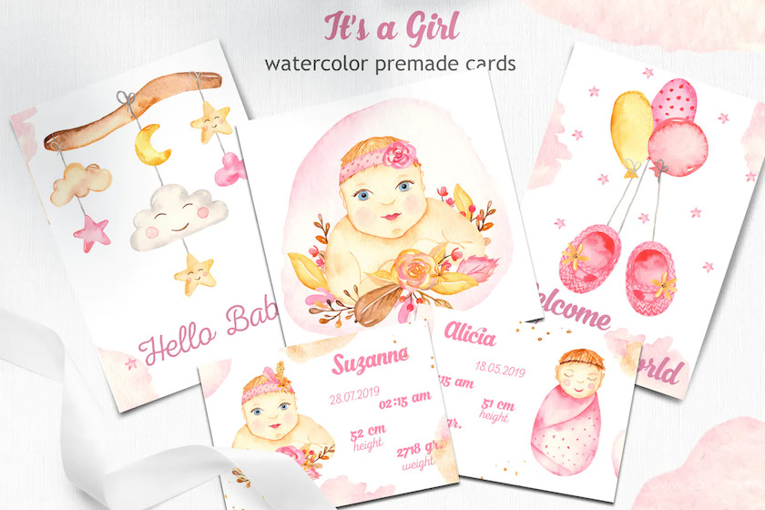 It’s a girl watercolor clipart, cards, patterns 7.jpg