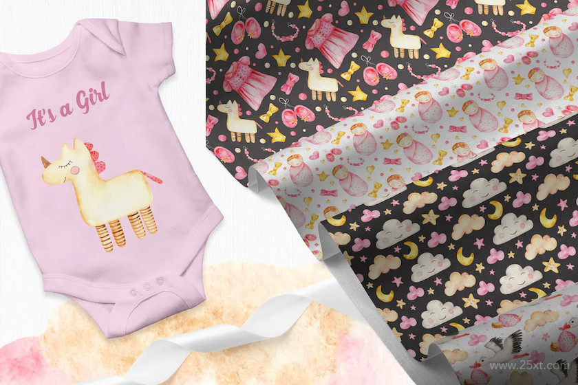 It’s a girl watercolor clipart, cards, patterns 5.jpg