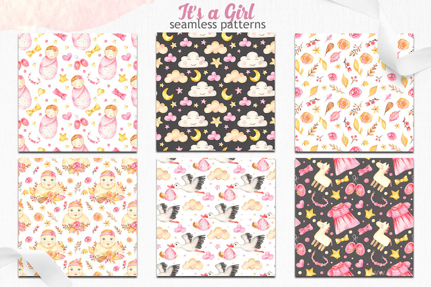 It’s a girl watercolor clipart, cards, patterns 2.jpg