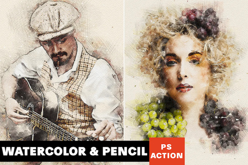 Watercolor & Pencil Photoshop Action.jpg