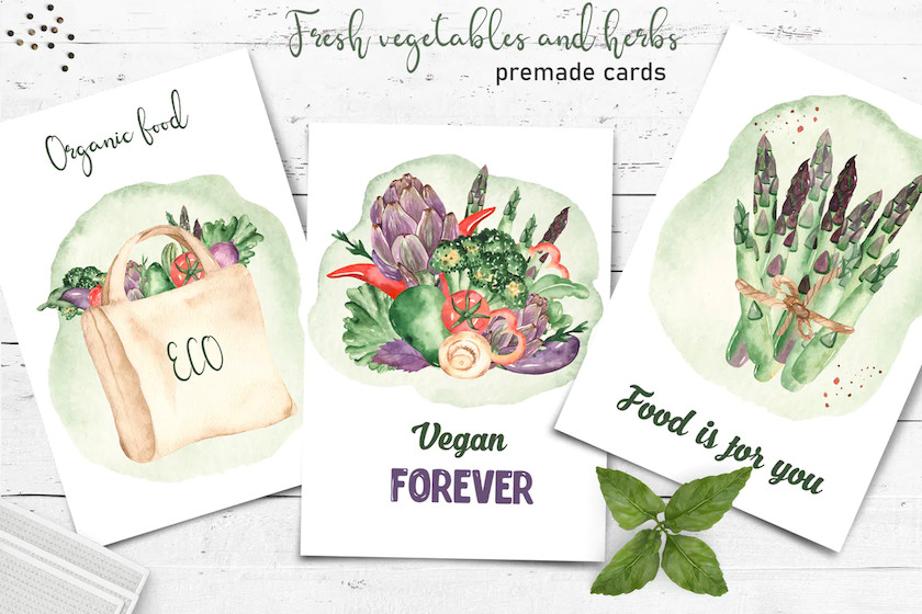 Watercolor vegetables and herbs Collection clipart11.jpg