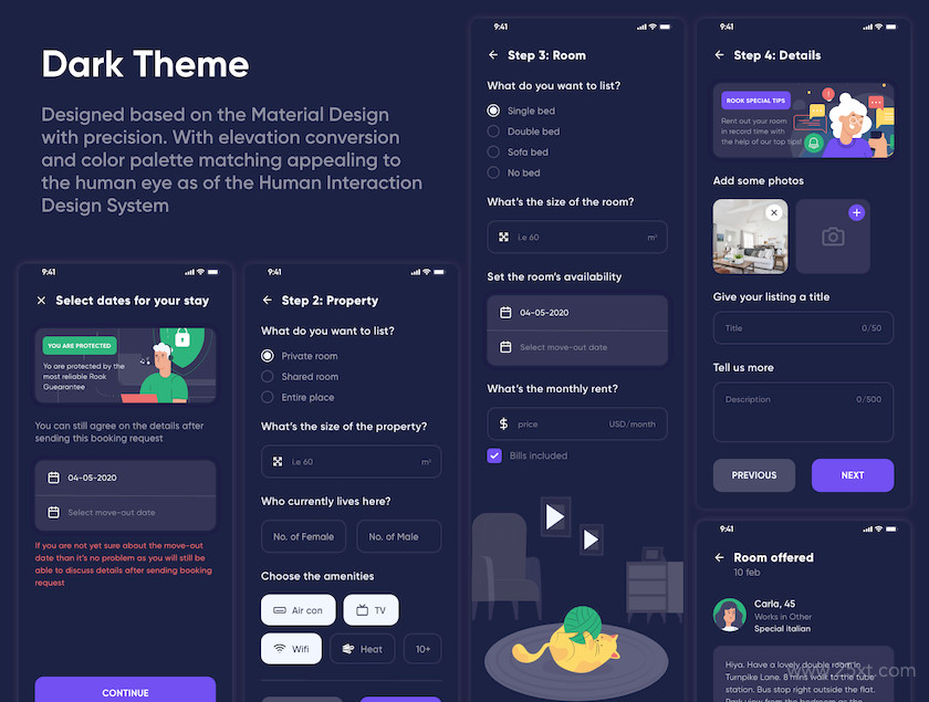 Rook - Room Booking and Real-Estate App UI Kit 3.jpg