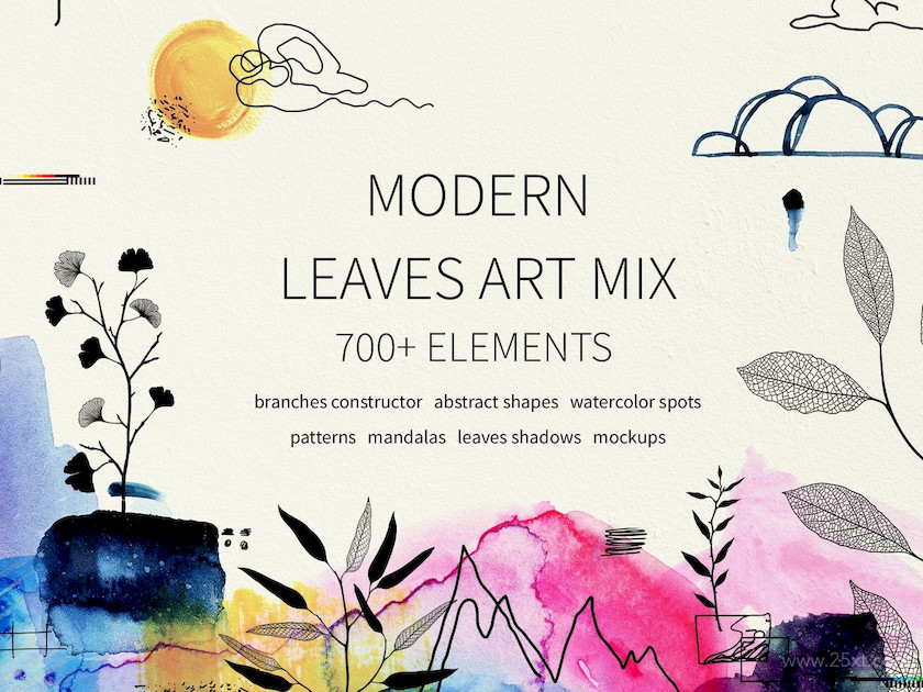 483459 Modern graphic elements. Art leaves2.jpg