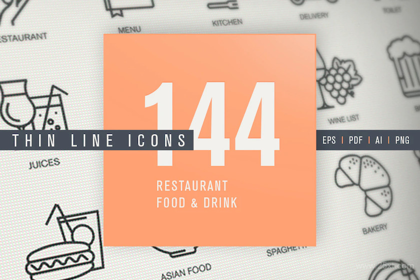483472 Set of Thin Line Icons for Restaurant, Food, Drink2.jpg