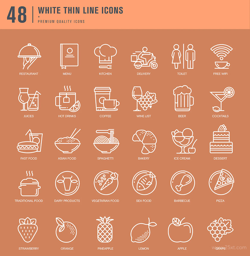 483472 Set of Thin Line Icons for Restaurant, Food, Drink3.jpg