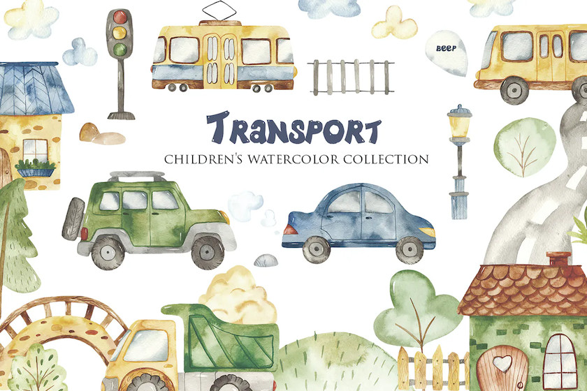 483646 Watercolor Urban Transport8.jpg