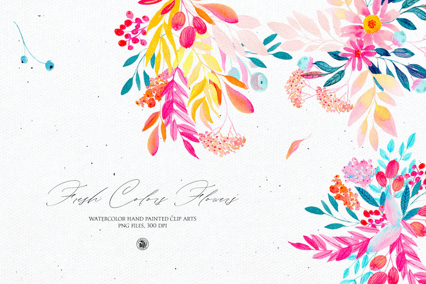 25xt-483692 Fresh Colors Flowers - watercolor set1.jpg