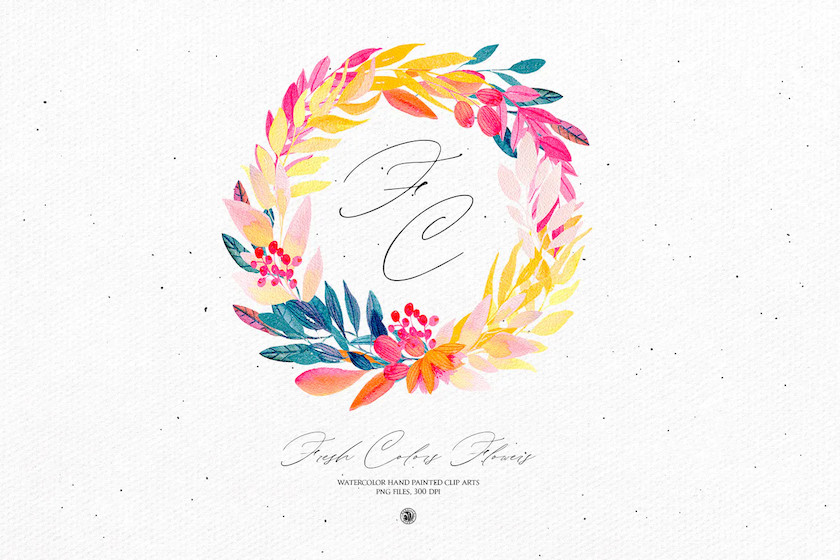 25xt-483692 Fresh Colors Flowers - watercolor set4.jpg