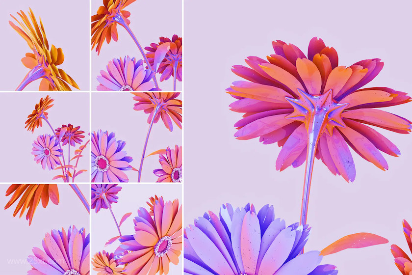 25xt-483718 Holographic Flowers Abstract Backgrounds3.jpg