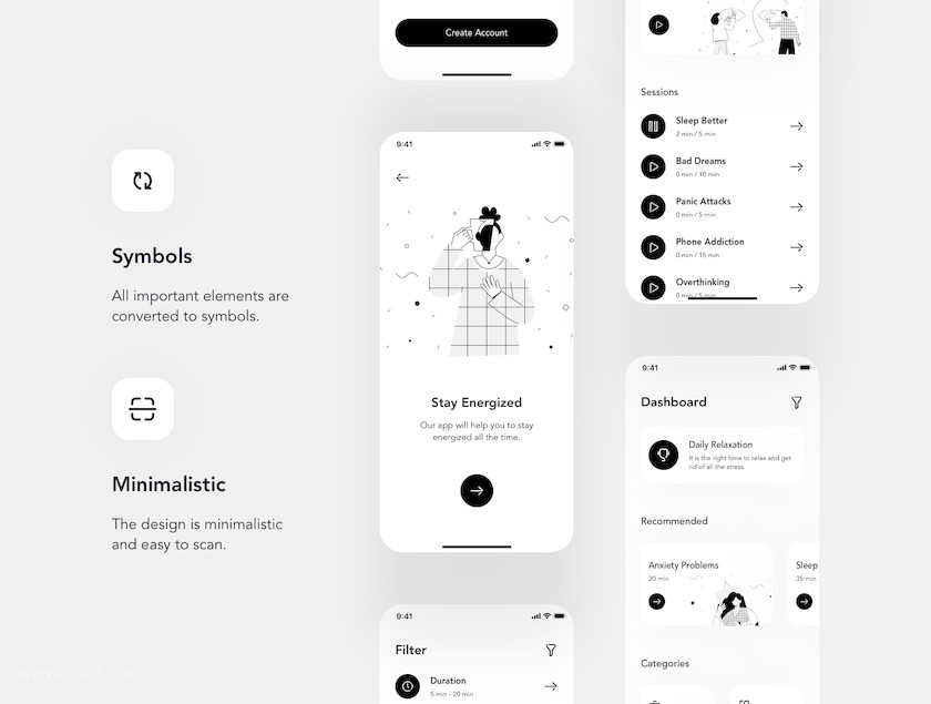 25xt-483747 Relax.io 1.0 - Meditation App UI Kit4.jpg