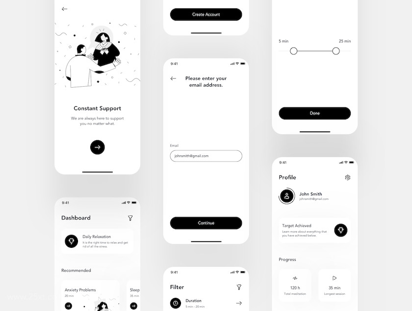 25xt-483747 Relax.io 1.0 - Meditation App UI Kit3.jpg